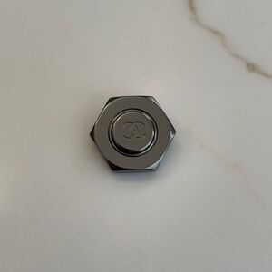 Chanel Chrome Hexagon Shaped CC Button